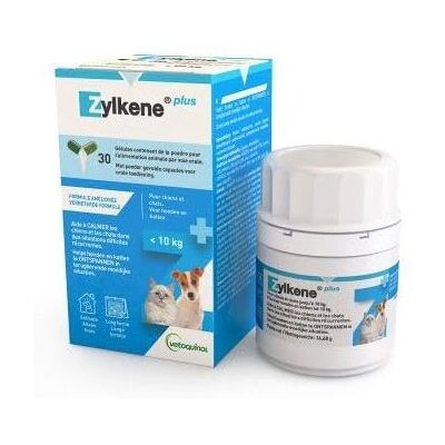 Zylkène Plus 75mg pour petits chiens et chats - Complément relaxant - Publicité Zylkène Plus 75mg pour petits chiens et chats - Complément relaxant - Publicité