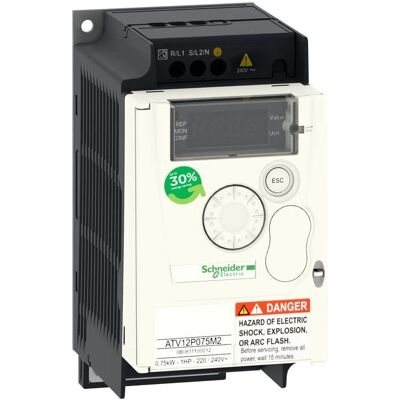 Schneider Electric ATV12 - Frequenzumrichter - 0,75 kW, 230 V, 1-phasig Schneider Electric ATV12 - Frequenzumrichter - 0,75 kW, 230 V, 1-phasig