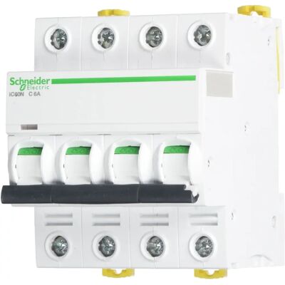 Schneider - Disjoncteur 4 pôles 6A - Acti 9 iC60N - Publicité Schneider - Disjoncteur 4 pôles 6A - Acti 9 iC60N - Publicité