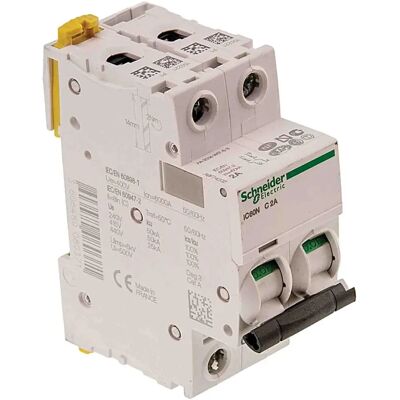 Schneider Electric Acti 9 2P 1A Curva C Montaje en DIN Schneider Electric Acti 9 2P 1A Curva C Montaje en DIN