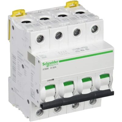 Schneider Electric Schneider - Interruptor de circuito 4P 32A 10kA Curva D Schneider Electric Schneider - Interruptor de circuito 4P 32A 10kA Curva D