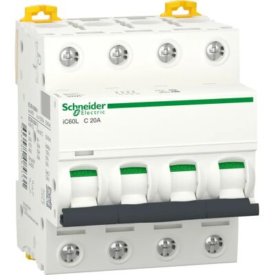 Schneider Electric A9F94420 afbryder - 4-polig 20A C-kurve IP20 Schneider Electric A9F94420 afbryder - 4-polig 20A C-kurve IP20