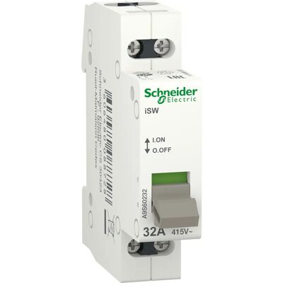 Disjoncteur A9S60232 Schneider Electric - 2P, 32A, Blanc - Publicité Disjoncteur A9S60232 Schneider Electric - 2P, 32A, Blanc - Publicité