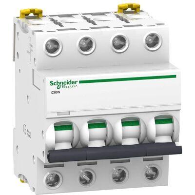Schneider Electric A9F79406 - 4 Polos 6A Curva C - Interruptor Automático Schneider Electric A9F79406 - 4 Polos 6A Curva C - Interruptor Automático