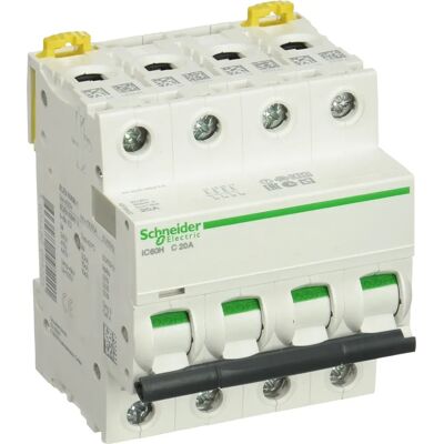 Schneider Electric Ic60h Disjoncteur 4P 20A - IP20 Protection - Publicité Schneider Electric Ic60h Disjoncteur 4P 20A - IP20 Protection - Publicité