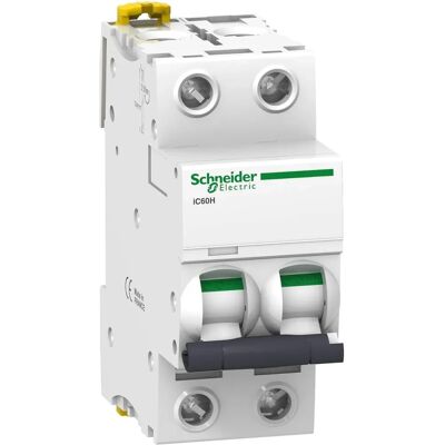 Schneider Electric A9F87210 - Disjoncteur miniature 10A 2P Courbe C - Publicité Schneider Electric A9F87210 - Disjoncteur miniature 10A 2P Courbe C - Publicité