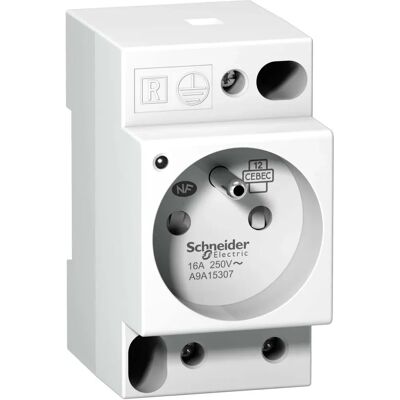 Schneider Electric A9A15306 Prise - 16A, 250V, Norme française - Publicité Schneider Electric A9A15306 Prise - 16A, 250V, Norme française - Publicité