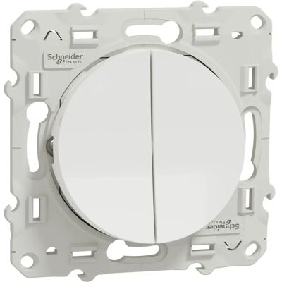 Schneider Electric S520214 Interrupteur Double - Odace - Connexion Rapide - 230V - Blanc - Publicité Schneider Electric S520214 Interrupteur Double - Odace - Connexion Rapide - 230V - Blanc - Publicité