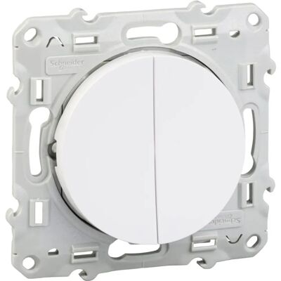 Interrupteur double LED blanc Schneider S520273 - Interrupteur - Publicité Interrupteur double LED blanc Schneider S520273 - Interrupteur - Publicité