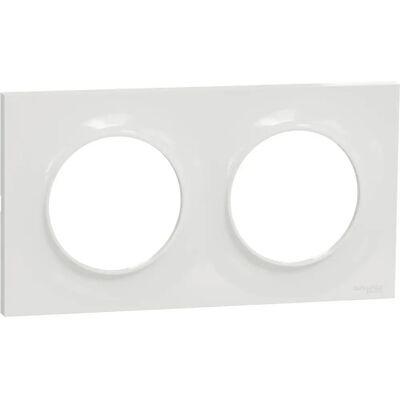 Schneider - S520704 - Plaque 2 postes Odace Styl Blanche - Publicité Schneider - S520704 - Plaque 2 postes Odace Styl Blanche - Publicité