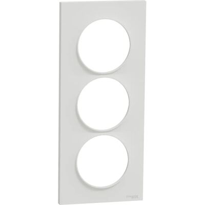 Placa Schneider Odace styl - Blanca - 3 posiciones verticales - 57mm distancia Placa Schneider Odace styl - Blanca - 3 posiciones verticales - 57mm distancia