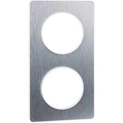 Schneider Electric S520804J Cadre en aluminium brossé 2 éléments - Plaque - Publicité Schneider Electric S520804J Cadre en aluminium brossé 2 éléments - Plaque - Publicité