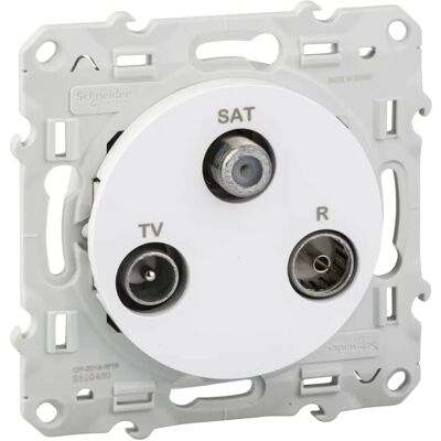 Schneider S520460 - Prise encastrée avec 2 entrées TV/FM/Sat - Blanc - Publicité Schneider S520460 - Prise encastrée avec 2 entrées TV/FM/Sat - Blanc - Publicité