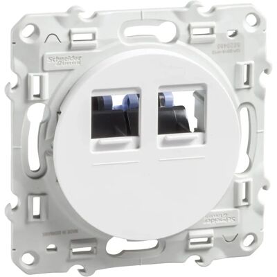 Schneider Electric Odace S520485 Prise double RJ45 Cat.6 UTP - Blanc - Publicité Schneider Electric Odace S520485 Prise double RJ45 Cat.6 UTP - Blanc - Publicité