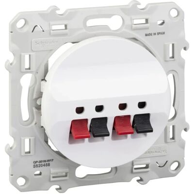 Prise double haut-parleur Schneider Electric Odace S520488 - Design moderne - Publicité Prise double haut-parleur Schneider Electric Odace S520488 - Design moderne - Publicité