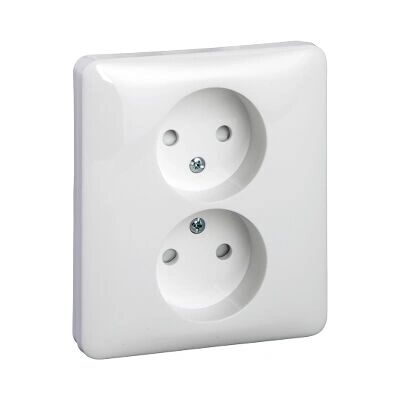 Schneider Electric Unica WDE008284 Vit vägguttag - 2-poligt, IP20, 250V Schneider Electric Unica WDE008284 Vit vägguttag - 2-poligt, IP20, 250V