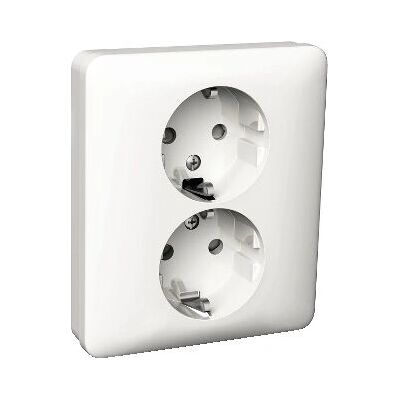 Schneider Electric Unica WDE008285 Vit Vägguttag - 2-pol, Jordat Schneider Electric Unica WDE008285 Vit Vägguttag - 2-pol, Jordat