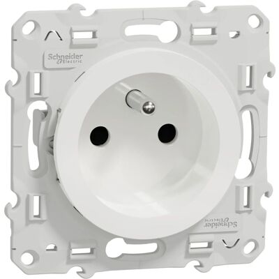Schneider Electric S520049 Prise Blanche 2P+T - Power Outlet - Publicité Schneider Electric S520049 Prise Blanche 2P+T - Power Outlet - Publicité