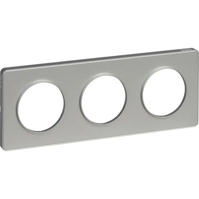 Schneider Electric - Odace Touch, Plaque Aluminium 3 Postes - Plaque Interrupteur/Prise Schneider Electric - Odace Touch, Plaque Aluminium 3 Postes - Plaque Interrupteur/Prise