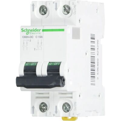 Schneider C60H 2P 15A Disjoncteur - Courbe C - Publicité Schneider C60H 2P 15A Disjoncteur - Courbe C - Publicité