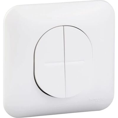 Schneider S260214 Ovalis - Interrupteur double - 10AX - Blanc - Fixation à vis - Publicité Schneider S260214 Ovalis - Interrupteur double - 10AX - Blanc - Fixation à vis - Publicité