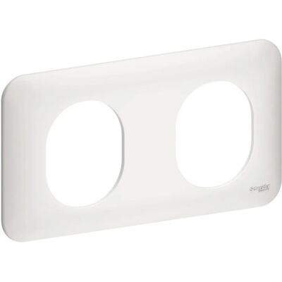 Schneider S260704 - Blanc - Horizontal 71mm - Plaque murale 2 postes - Publicité Schneider S260704 - Blanc - Horizontal 71mm - Plaque murale 2 postes - Publicité