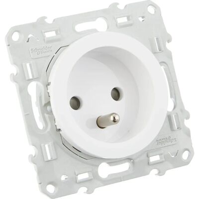 Schneider Electric Odace Prise 2P + T Blanche - Power Outlet - Publicité Schneider Electric Odace Prise 2P + T Blanche - Power Outlet - Publicité