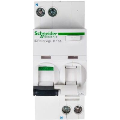 Schneider A9D55616 2P 16A B 0,03A AC RCBO - Protección contra sobrecorriente y RCD Schneider A9D55616 2P 16A B 0,03A AC RCBO - Protección contra sobrecorriente y RCD