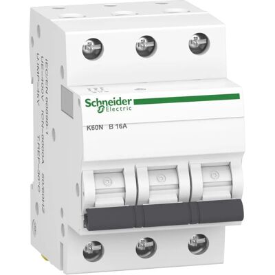 Schneider Electric A9K01316 - Třípólový jistič 16A - IP20 Ochrana Schneider Electric A9K01316 - Třípólový jistič 16A - IP20 Ochrana