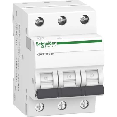 Schneider Electric A9K01332 - 3-poliger Leitungsschutzschalter 32A - IP20 Schneider Electric A9K01332 - 3-poliger Leitungsschutzschalter 32A - IP20