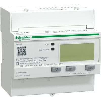 Contador de energía Schneider Electric A9MEM3100 - 3 fases, pantalla LCD Contador de energía Schneider Electric A9MEM3100 - 3 fases, pantalla LCD