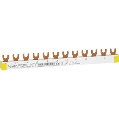 Schneider Electric R9XFH312 Busbar - 3-Phasen, 63A, 210mm, Weiß Schneider Electric R9XFH312 Busbar - 3-Phasen, 63A, 210mm, Weiß