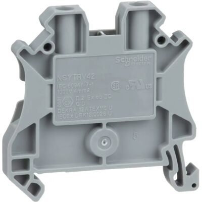 Schneider Electric - Modèle NSYTRV42 - Borne pour rail DIN - Gris - Publicité Schneider Electric - Modèle NSYTRV42 - Borne pour rail DIN - Gris - Publicité