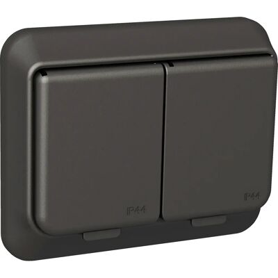 Schneider Electric WDE003291 Dobbel stikkontakt - IP44, Plast, Innendørs Schneider Electric WDE003291 Dobbel stikkontakt - IP44, Plast, Innendørs