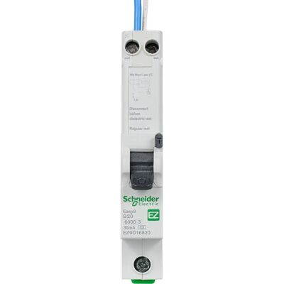 Schneider Electric - EZ9D16820 - 1+N pole - 20A - RCBO Schneider Electric - EZ9D16820 - 1+N pole - 20A - RCBO