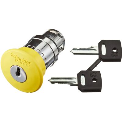 Schneider ZB4BS15, Élément frontal jaune - IP66 - Bouton haut - Arrêt d'urgence - Publicité Schneider ZB4BS15, Élément frontal jaune - IP66 - Bouton haut - Arrêt d'urgence - Publicité