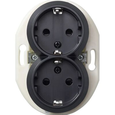 Schneider Electric WDE011322 vägguttag - Dubbla, svart, 16A Schneider Electric WDE011322 vägguttag - Dubbla, svart, 16A