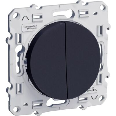 Schneider Odace Anthracite Double poussoir - Interrupteur électrique - Publicité Schneider Odace Anthracite Double poussoir - Interrupteur électrique - Publicité