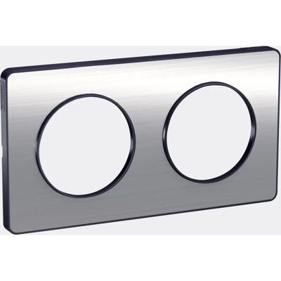 Schneider Electric S540804J - Plaque tactile en aluminium brossé - Anthracite - 2 postes - Publicité Schneider Electric S540804J - Plaque tactile en aluminium brossé - Anthracite - 2 postes - Publicité