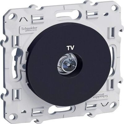 Prise TV Schneider Electric Odace - Anthracite - Fixation Murale - Publicité Prise TV Schneider Electric Odace - Anthracite - Fixation Murale - Publicité