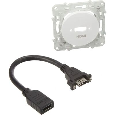 Enchufe HDMI Schneider Odace - Blanco - Instalación Fácil - Tipo de Producto Enchufe HDMI Schneider Odace - Blanco - Instalación Fácil - Tipo de Producto