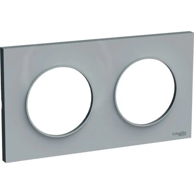 Schneider Electric S520704A1 Plaque Grise 2 Postes - Horizontal/Vertical - 71mm - Publicité Schneider Electric S520704A1 Plaque Grise 2 Postes - Horizontal/Vertical - 71mm - Publicité