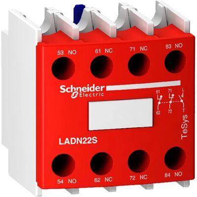 Schneider Electric LADN22S Hilfskontaktblock - Rot - Sicherheitserkennung Schneider Electric LADN22S Hilfskontaktblock - Rot - Sicherheitserkennung