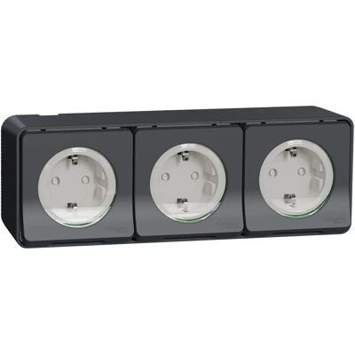 Enchufe triple Schneider Electric Mureva Styl IP55 - Toma eléctrica Enchufe triple Schneider Electric Mureva Styl IP55 - Toma eléctrica