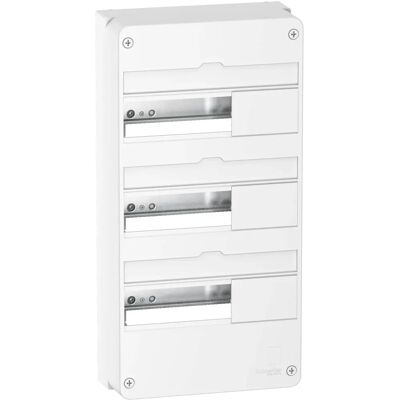 Boîtier électrique Resi9 blanc Schneider - 3 rangées - Publicité Boîtier électrique Resi9 blanc Schneider - 3 rangées - Publicité