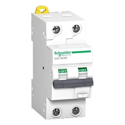Schneider Electric IC60 RCBO jordfeilautomat - 2P, 10A, 30mA, 10kA Schneider Electric IC60 RCBO jordfeilautomat - 2P, 10A, 30mA, 10kA