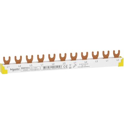 Schneider - Horquilla de carril de fase 3P, 11 TE, 63A R9XFH311 Schneider - Horquilla de carril de fase 3P, 11 TE, 63A R9XFH311