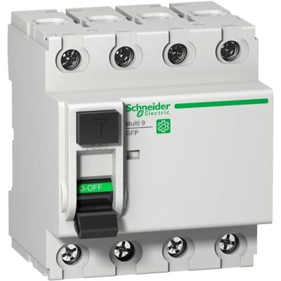 Schneider Electric M9R12463 - 63A 86mA 4-polig 415V RCCB - Green Premium Schneider Electric M9R12463 - 63A 86mA 4-polig 415V RCCB - Green Premium
