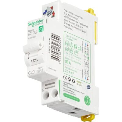 Disjoncteur Schneider Electric Resi9 - 20A, 230V, 3kA - Publicité Disjoncteur Schneider Electric Resi9 - 20A, 230V, 3kA - Publicité