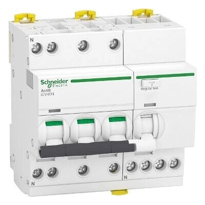 Schneider Electric iCV40N Leitungsschutzschalter - 3-pol + N - 10A - 30mA Schneider Electric iCV40N Leitungsschutzschalter - 3-pol + N - 10A - 30mA
